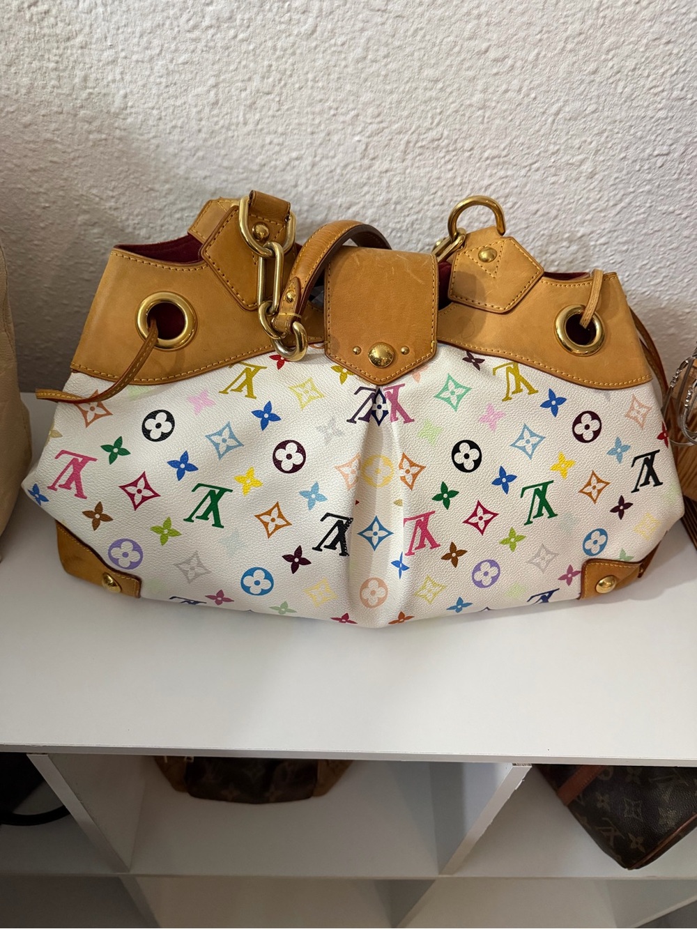 Louis Vuitton Multicolor Monogram White Canvas Shoulder Bag